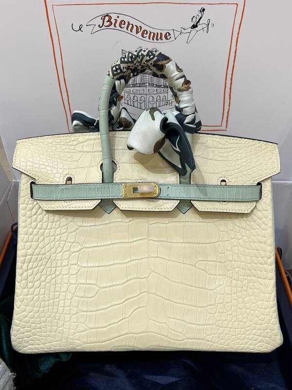 Hermes Birkin 25 Blue crocodile 25 handbag — 1:1 Replica