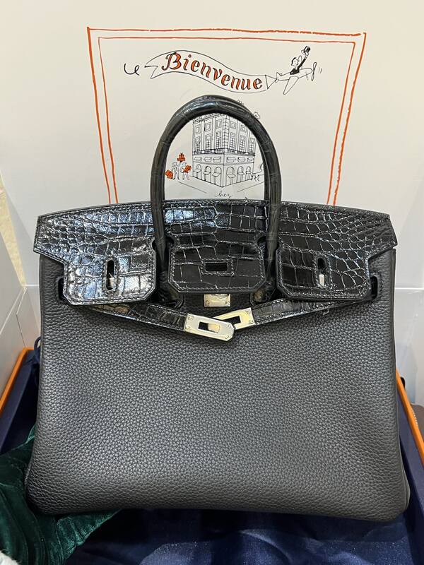 Hermes Birkin 25 Blue crocodile 25 handbag — 1:1 Replica