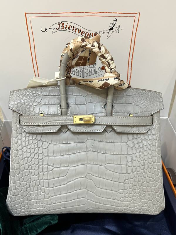 Hermes Birkin 25 Blue crocodile 25 handbag — 1:1 Replica