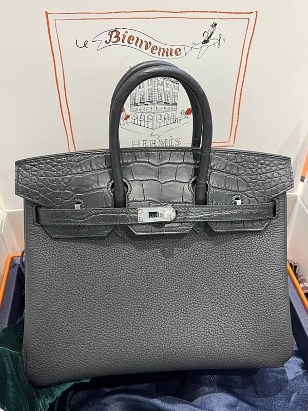 Hermes Birkin 25 Blue crocodile 25 handbag — 1:1 Replica