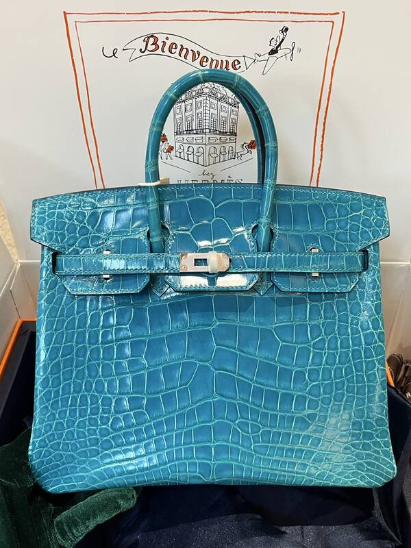 Hermes Birkin 25 Blue crocodile 25 handbag — 1:1 Replica