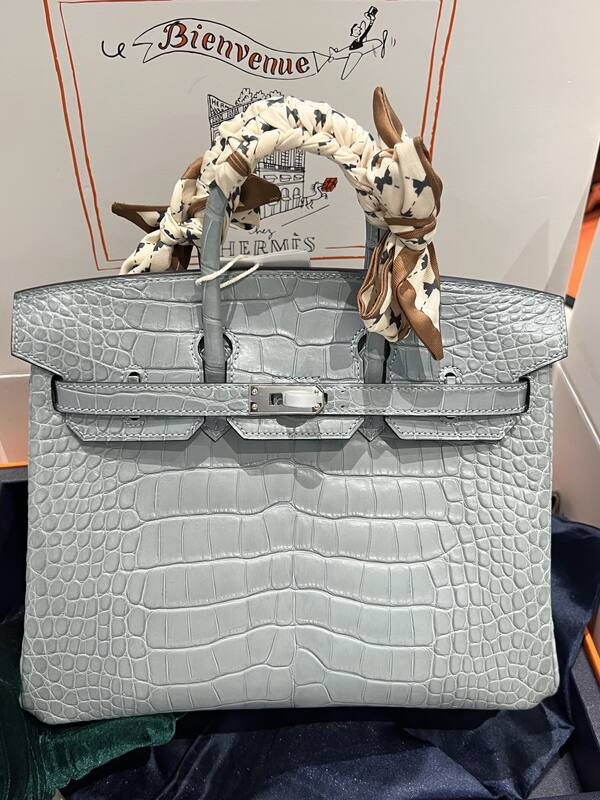 Hermes Birkin 25 Blue crocodile 25 handbag — 1:1 Replica
