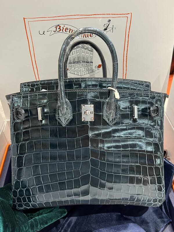 Hermes Birkin 25 Blue crocodile 25 handbag — 1:1 Replica