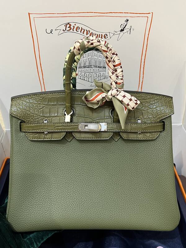 Hermes Birkin 25 Blue crocodile 25 handbag — 1:1 Replica