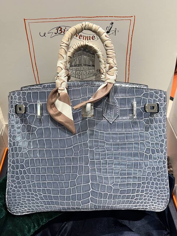Hermes Birkin 25 Blue crocodile 25 handbag — 1:1 Replica