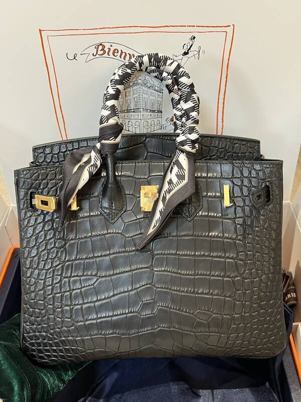 Hermes Birkin 25 Blue crocodile 25 handbag — 1:1 Replica