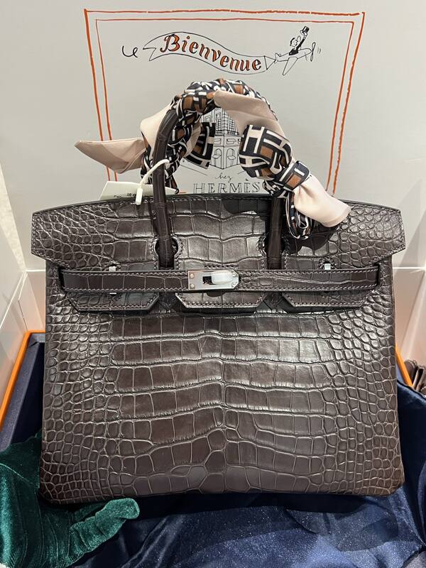 Hermes Birkin 25 Blue crocodile 25 handbag — 1:1 Replica