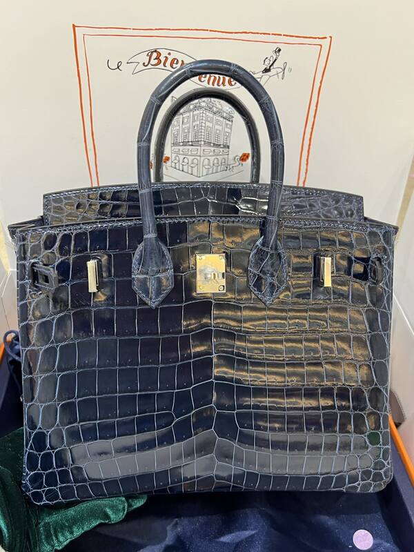Hermes Birkin 25 Blue crocodile 25 handbag — 1:1 Replica