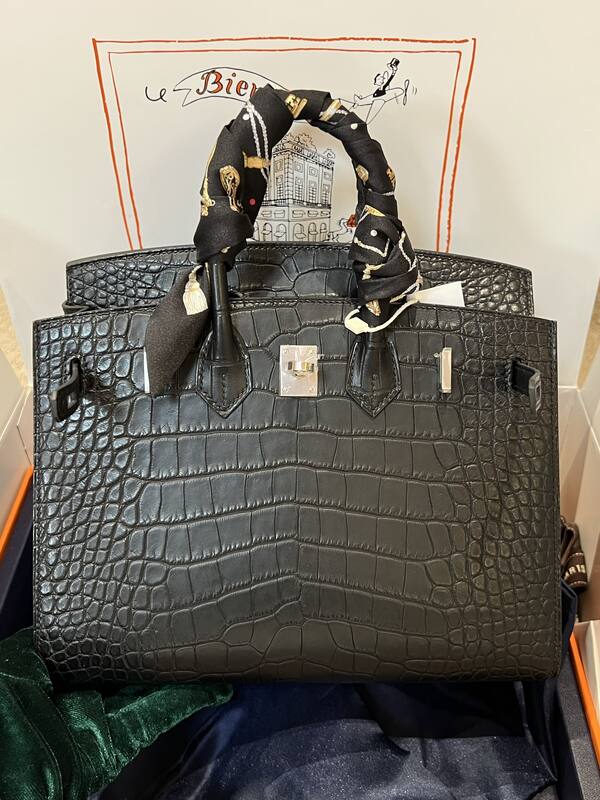 Hermes Birkin 25 Blue crocodile 25 handbag — 1:1 Replica