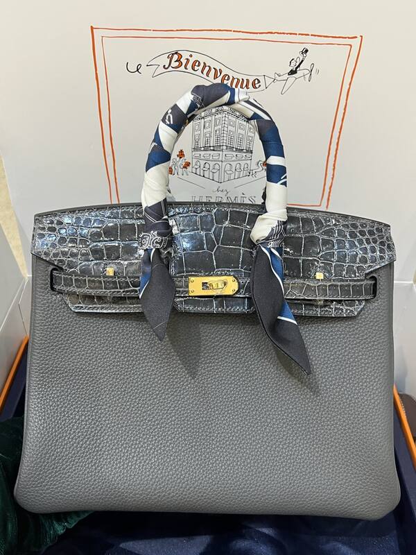 Hermes Birkin 25 Blue crocodile 25 handbag — 1:1 Replica