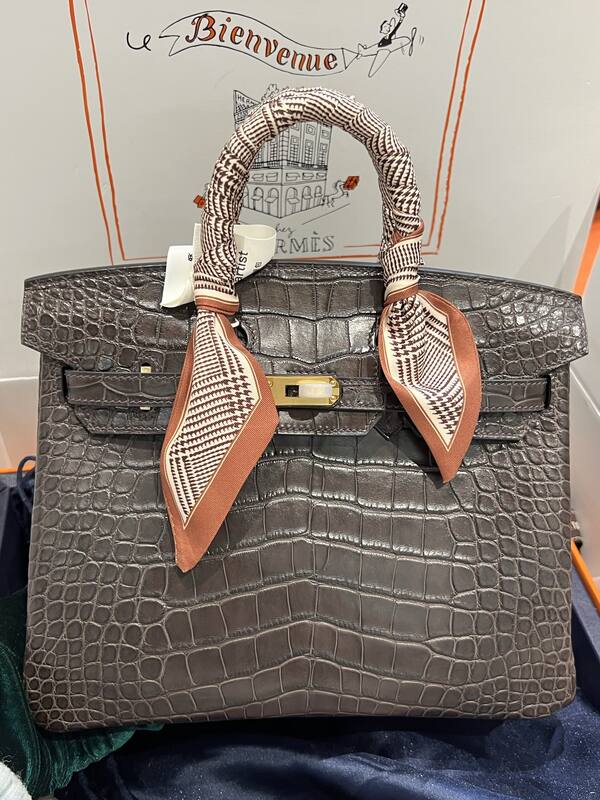 Hermes Birkin 25 Blue crocodile 25 handbag — 1:1 Replica