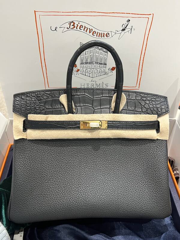 Hermes Birkin 25 Blue crocodile 25 handbag — 1:1 Replica