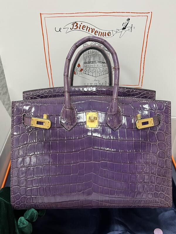 Hermes Birkin 25 Blue crocodile 25 handbag — 1:1 Replica