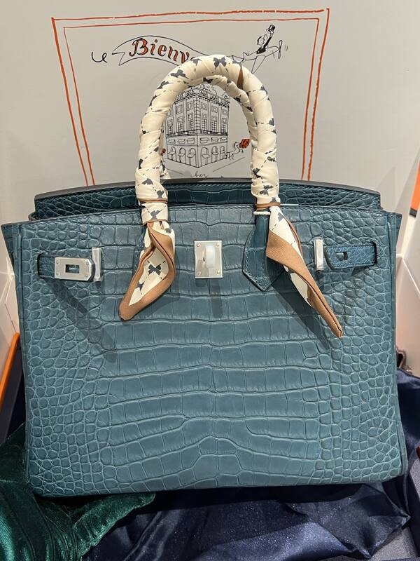 Hermes Birkin 25 Blue crocodile 25 handbag — 1:1 Replica