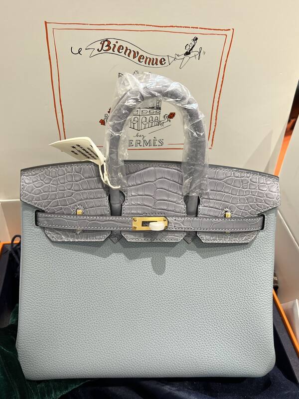 Hermes Birkin 25 Blue crocodile 25 handbag — 1:1 Replica