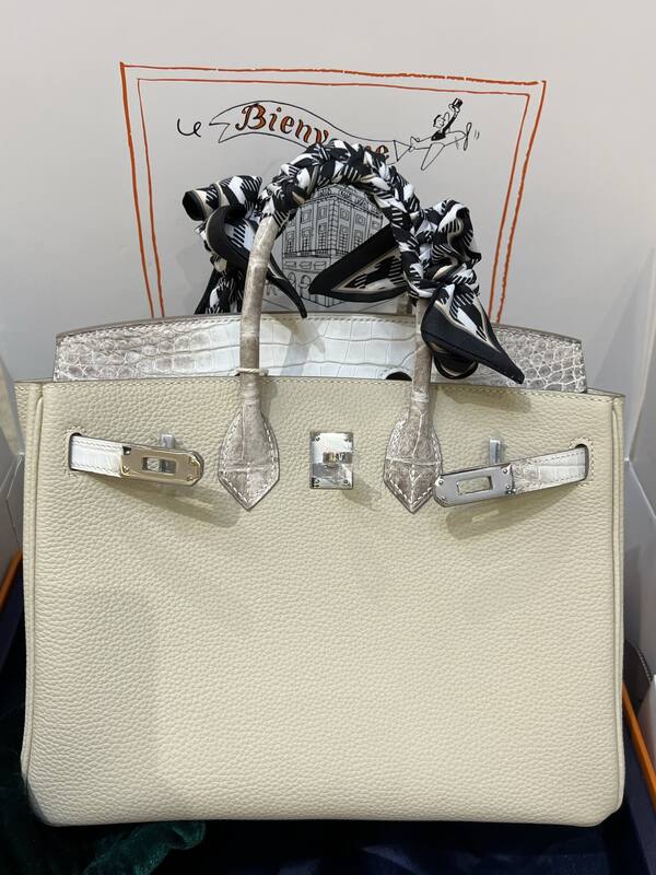 Hermes Birkin 25 Blue crocodile 25 handbag — 1:1 Replica