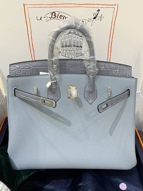 Hermes Birkin 25 Blue crocodile 25 handbag — 1:1 Replica