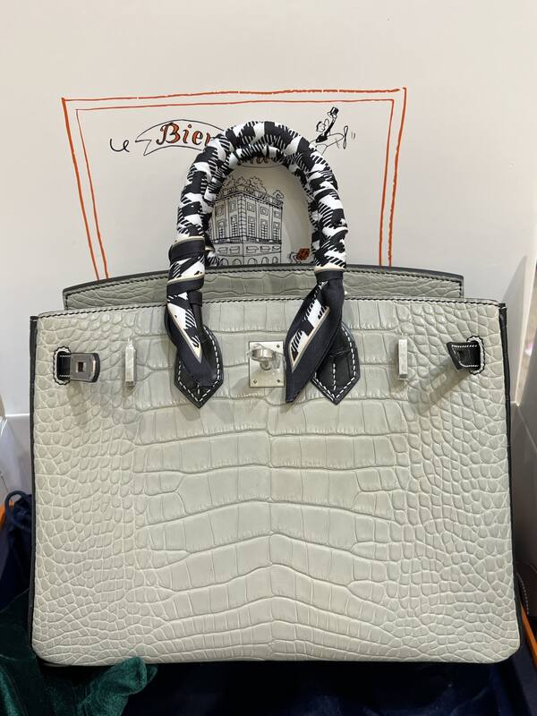 Hermes Birkin 25 Blue crocodile 25 handbag — 1:1 Replica
