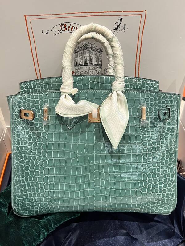Hermes Birkin 25 Blue crocodile 25 handbag — 1:1 Replica