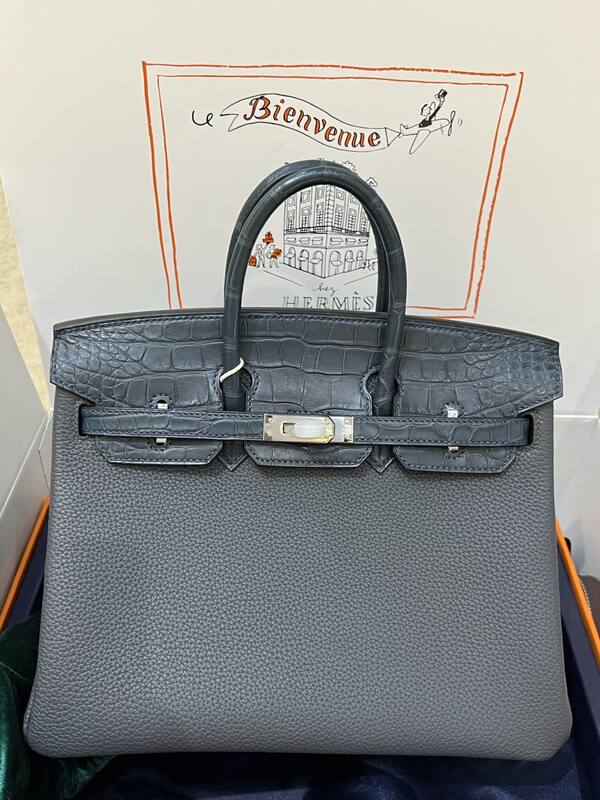 Hermes Birkin 25 Blue crocodile 25 handbag — 1:1 Replica