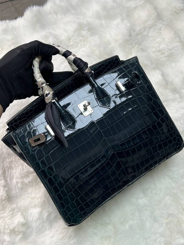 Hermes Birkin 25 Blue crocodile 25 handbag — 1:1 Replica
