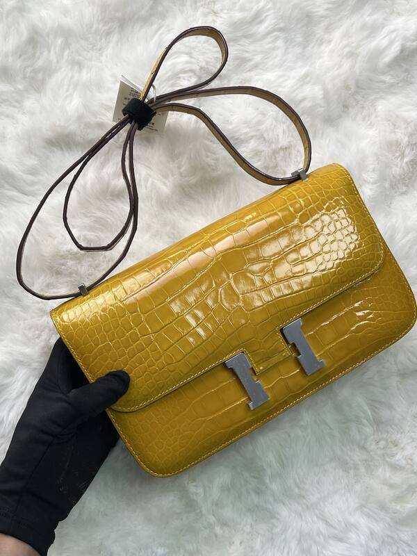Hermes Constance Black lizard croc embossed shoulder — Top Quality Replica