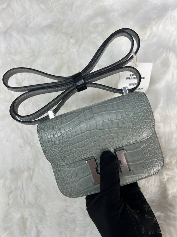 Hermes Constance Black lizard croc embossed shoulder — Top Quality Replica