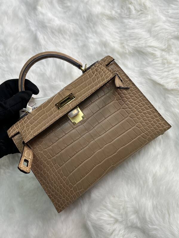 Hermes Kelly 19 Pink lizard top handle — Premium Replica
