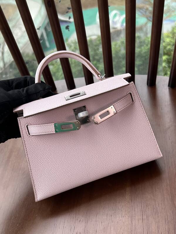 Hermes Kelly 19 Pink lizard top handle — Premium Replica