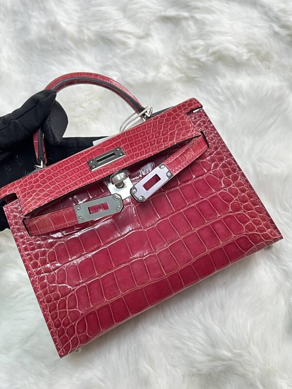 Hermes Kelly 19 Pink lizard top handle — Premium Replica
