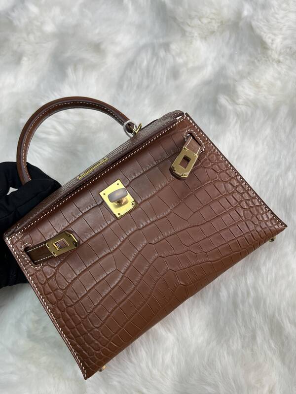 Hermes Kelly 19 Pink lizard top handle — Premium Replica