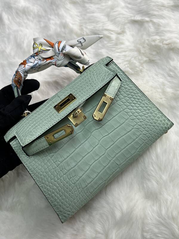 Hermes Kelly 19 Pink lizard top handle — Premium Replica