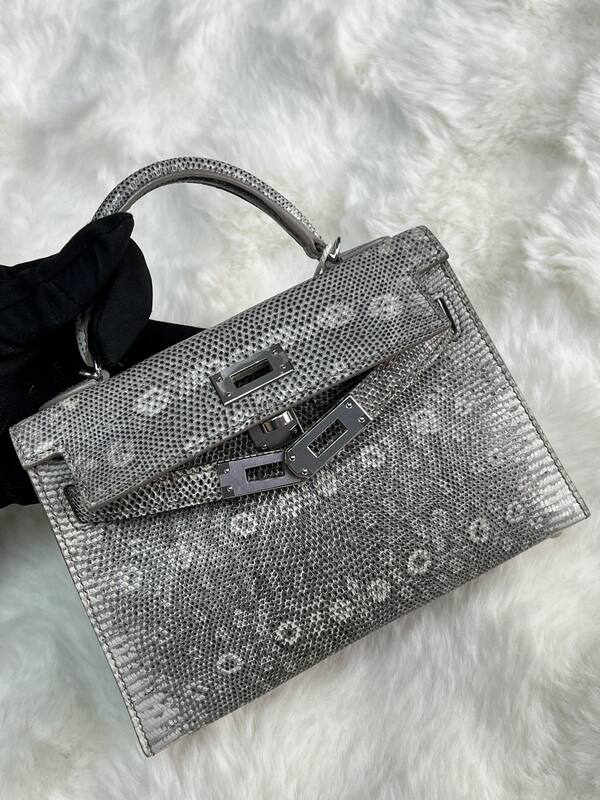 Hermes Kelly 19 Pink lizard top handle — Premium Replica