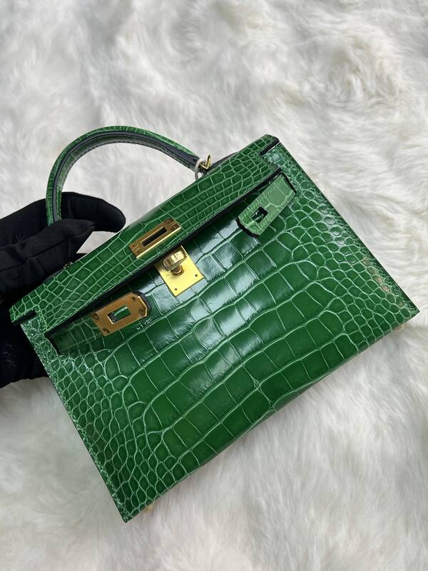 Hermes Kelly 19 Pink lizard top handle — Premium Replica