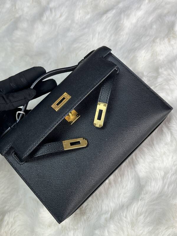 Hermes Kelly Danse Black lizard crossbody — Premium Replica