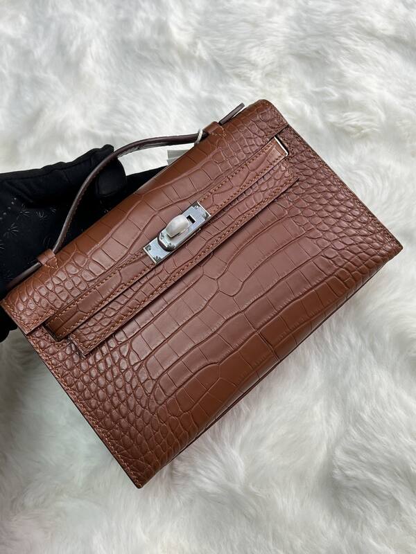 Hermes Kelly Danse Black lizard crossbody — Premium Replica