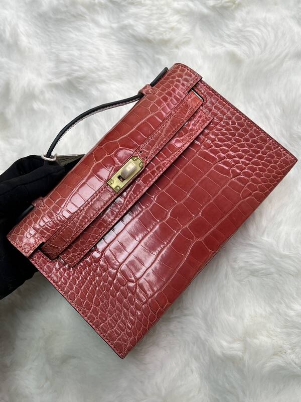 Hermes Kelly Danse Black lizard crossbody — Premium Replica