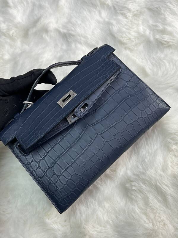 Hermes Kelly Danse Black lizard crossbody — Premium Replica