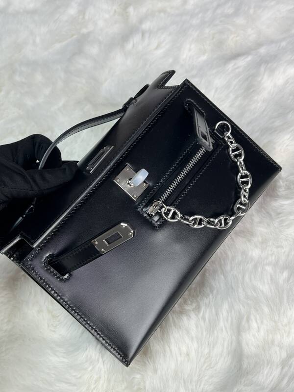 Hermes Kelly Danse Black lizard crossbody — Premium Replica