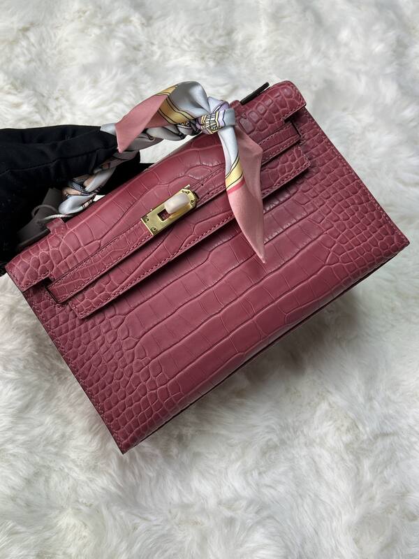 Hermes Kelly Danse Black lizard crossbody — Premium Replica