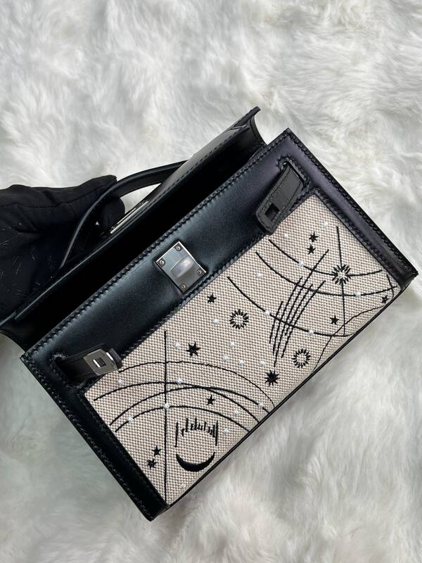 Hermes Kelly Danse Black lizard crossbody — Premium Replica