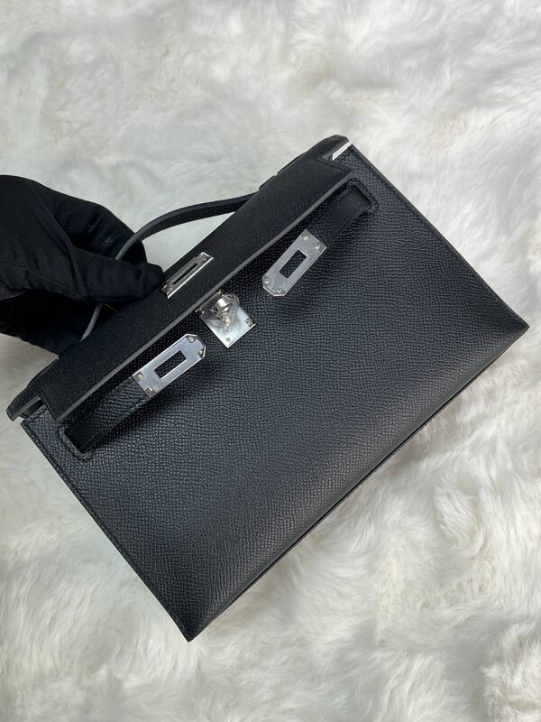 Hermes Kelly Danse Black lizard crossbody — Premium Replica