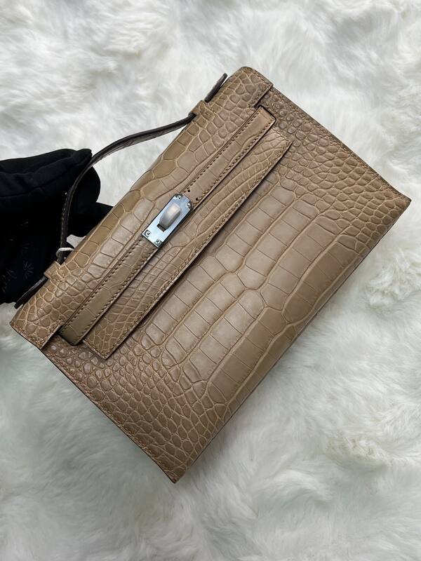 Hermes Kelly Danse Black lizard crossbody — Premium Replica