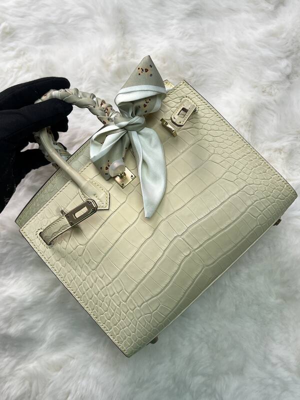 Hermes Birkin 20 Black Gray 20 top handle — Premium Replica