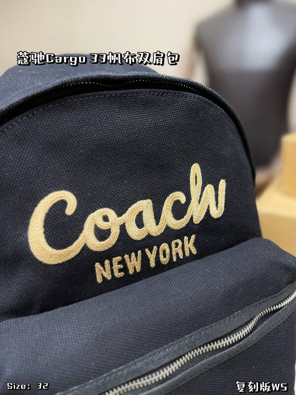 Coach Cargo Black canvas backpack — Premium Replica