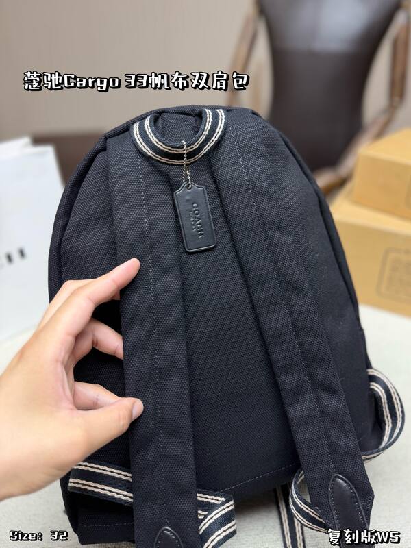 Coach Cargo Black canvas backpack — Premium Replica