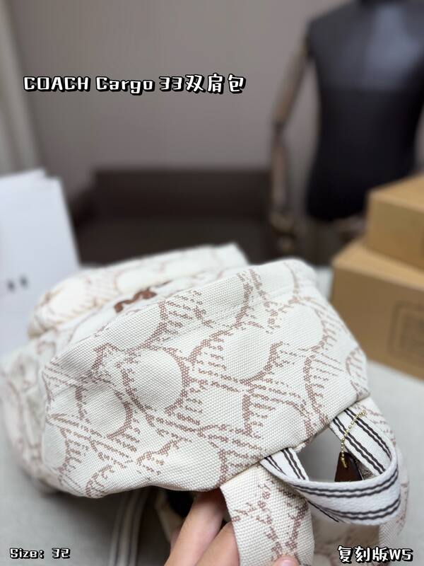 Coach Cargo Beige signature canvas with brown embroidery backpack — 1:1 Replica