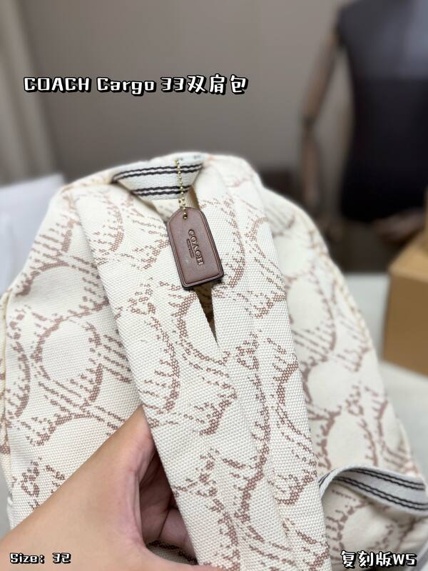 Coach Cargo Beige signature canvas with brown embroidery backpack — 1:1 Replica