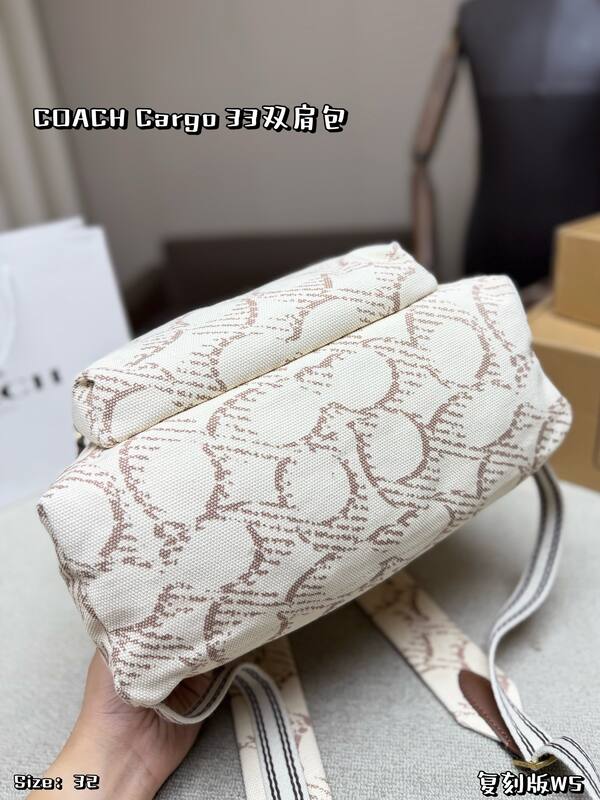 Coach Cargo Beige signature canvas with brown embroidery backpack — 1:1 Replica