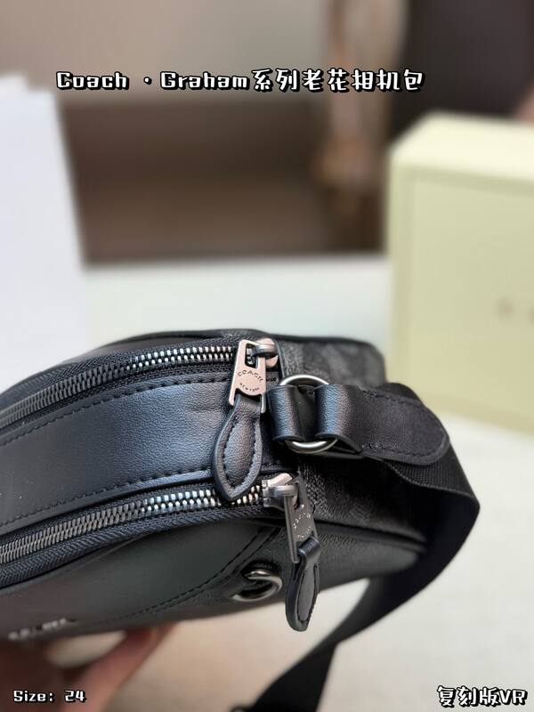 Coach Graham Black signature coated canvas crossbody — Premium Replica